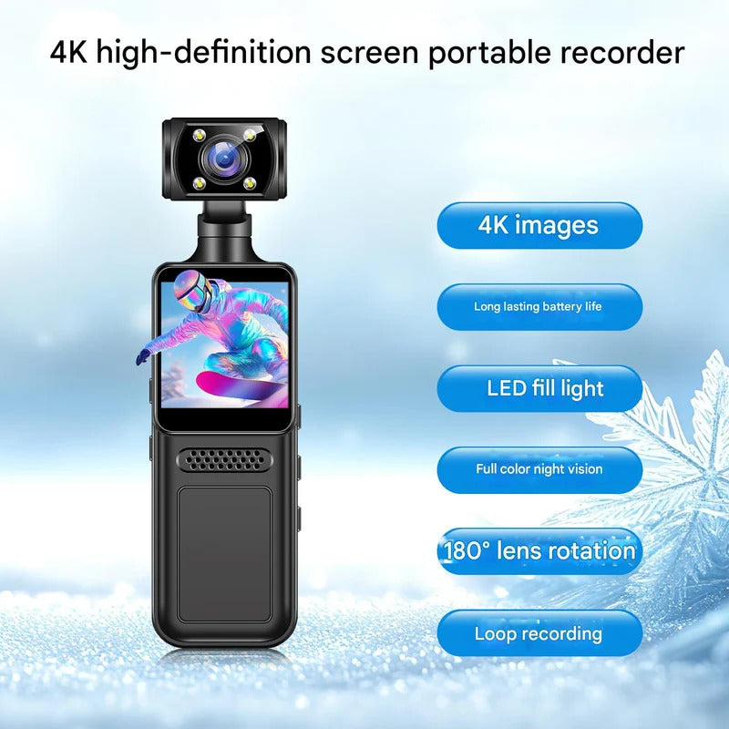 4K Handheld Vlogging Camera – WiFi Pocket Gimbal Camera with 330° Rotating Lens
