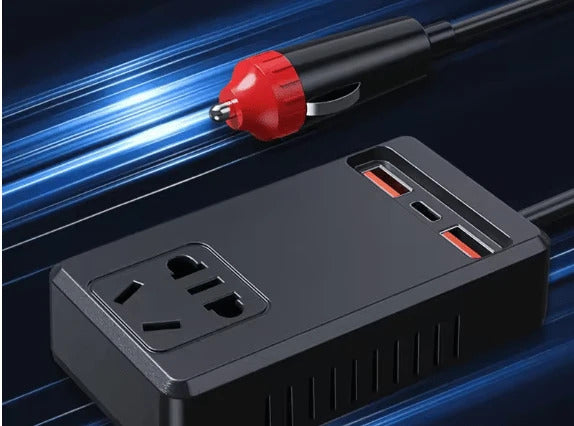 150W Car Power Inverter – 12V DC to 220V AC Converter with USB-A & USB-C Charging Ports