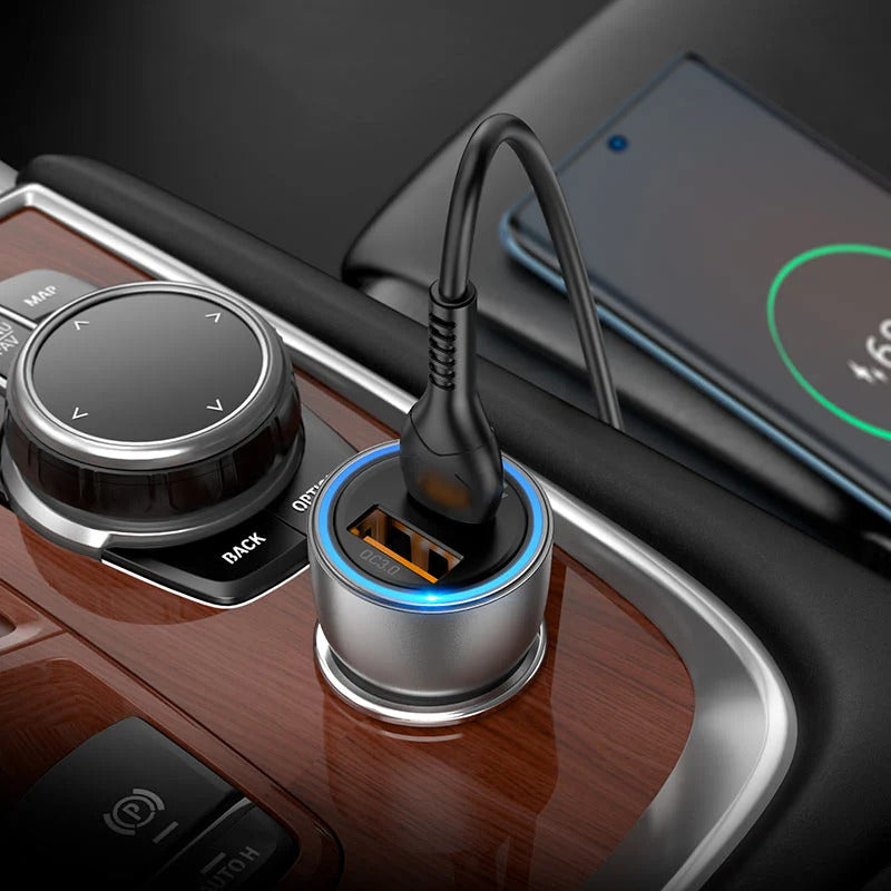 Hoco NZ8 Sprinter 43W Dual Port Car Charger – USB-A 18W & USB-C PD 25W Fast Charger