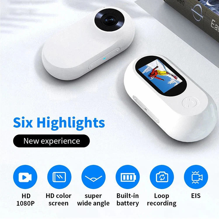 Mini Clip-On Camera – Portable Mini DV Camera with USB Rechargeable Design 1080P
