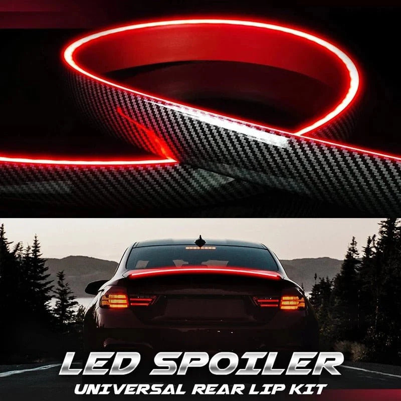 Universal LED Rear Lip Spoiler – Car Trunk Boot Spoiler with LED Light Strip & Trim-to-Fit Design