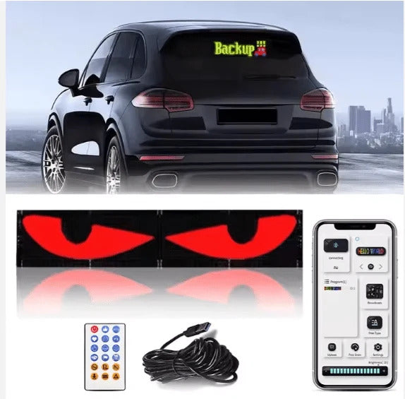 Smart LED Car Sign – Programmable Flexible LED Display with Custom Text, GIFs & Wireless Control