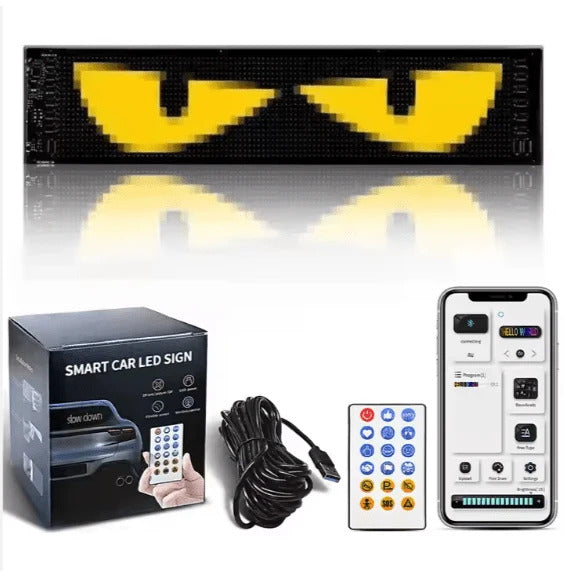 Smart LED Car Sign – Programmable Flexible LED Display with Custom Text, GIFs & Wireless Control