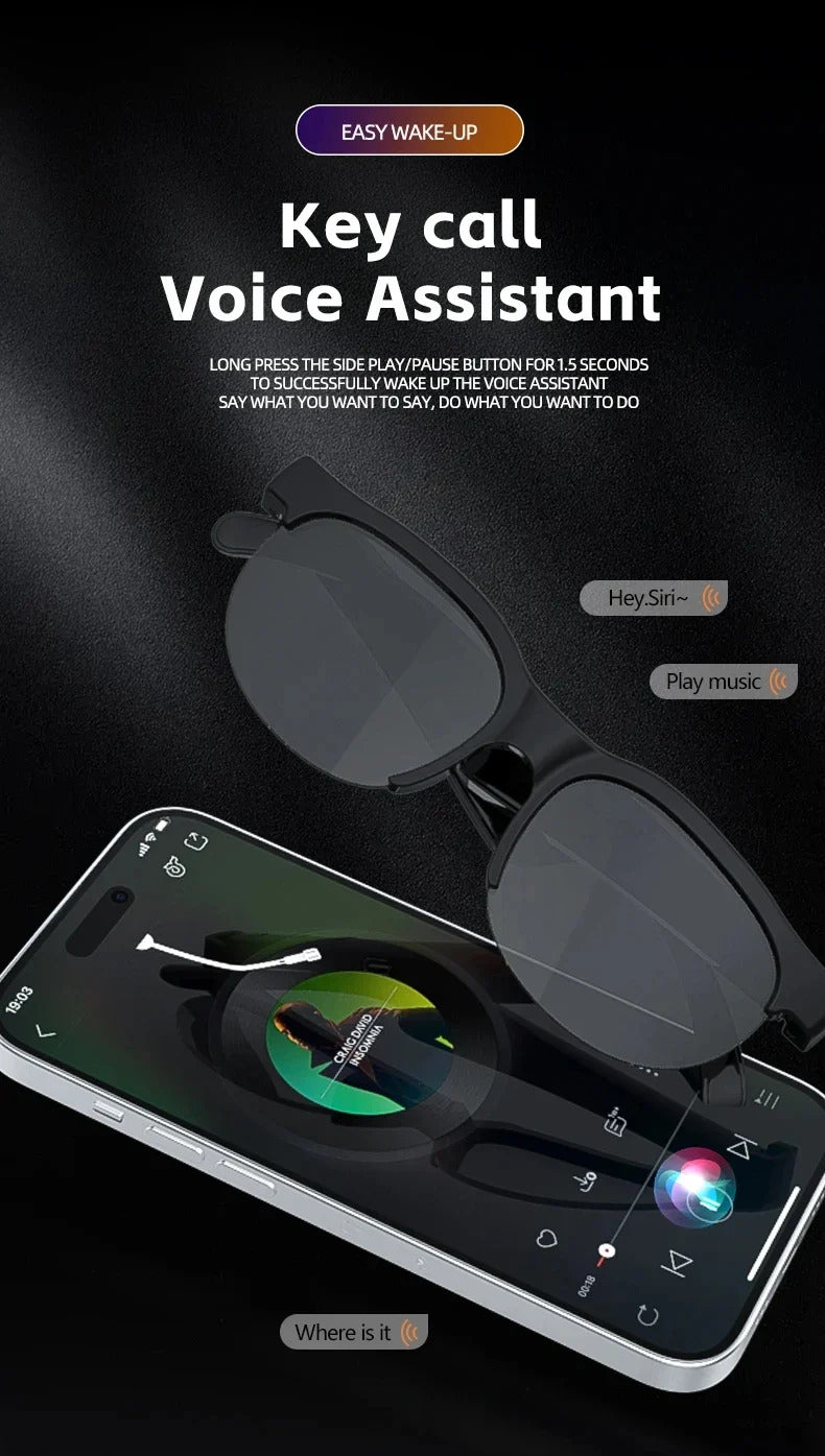 GS8 Smart Bluetooth Glasses – Wireless Audio Sunglasses with Bluetooth 5.4, Speakers & Hands-Free Calling