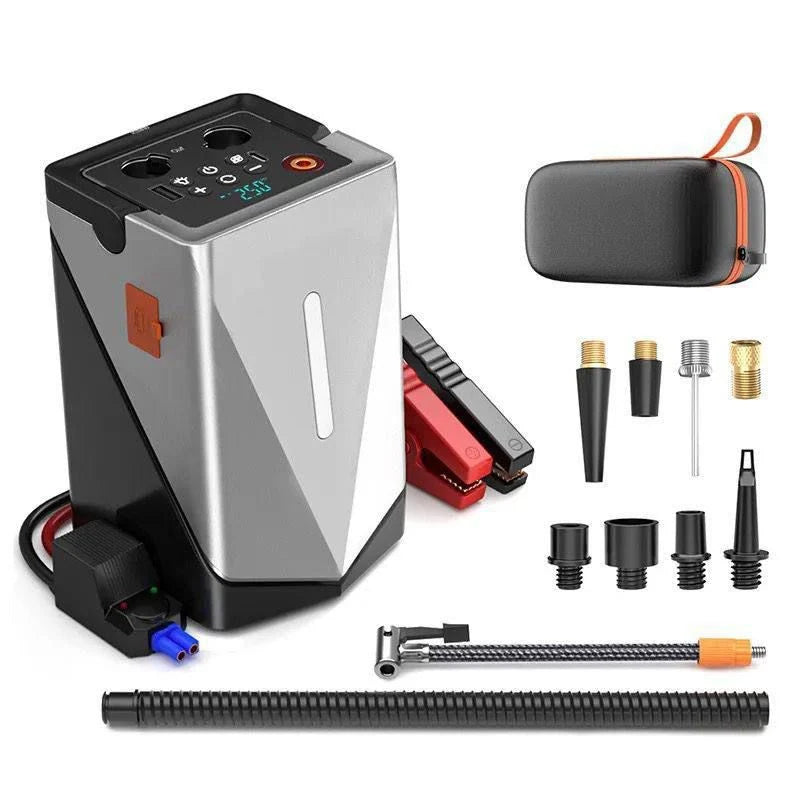 Car Jump Starter & Air Compressor – Portable 12V Emergency Power Bank with Tire Inflator