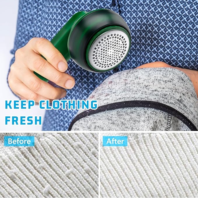 Rechargeable Lint Remover – 6-Blade Electric Fabric Shaver for Clothes, Sofas & Furniture