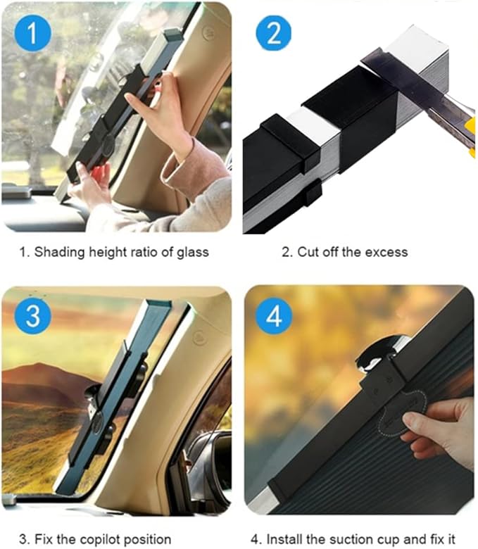 Retractable Sun Car Shade | UV Protection, Easy Install & Durable Fit